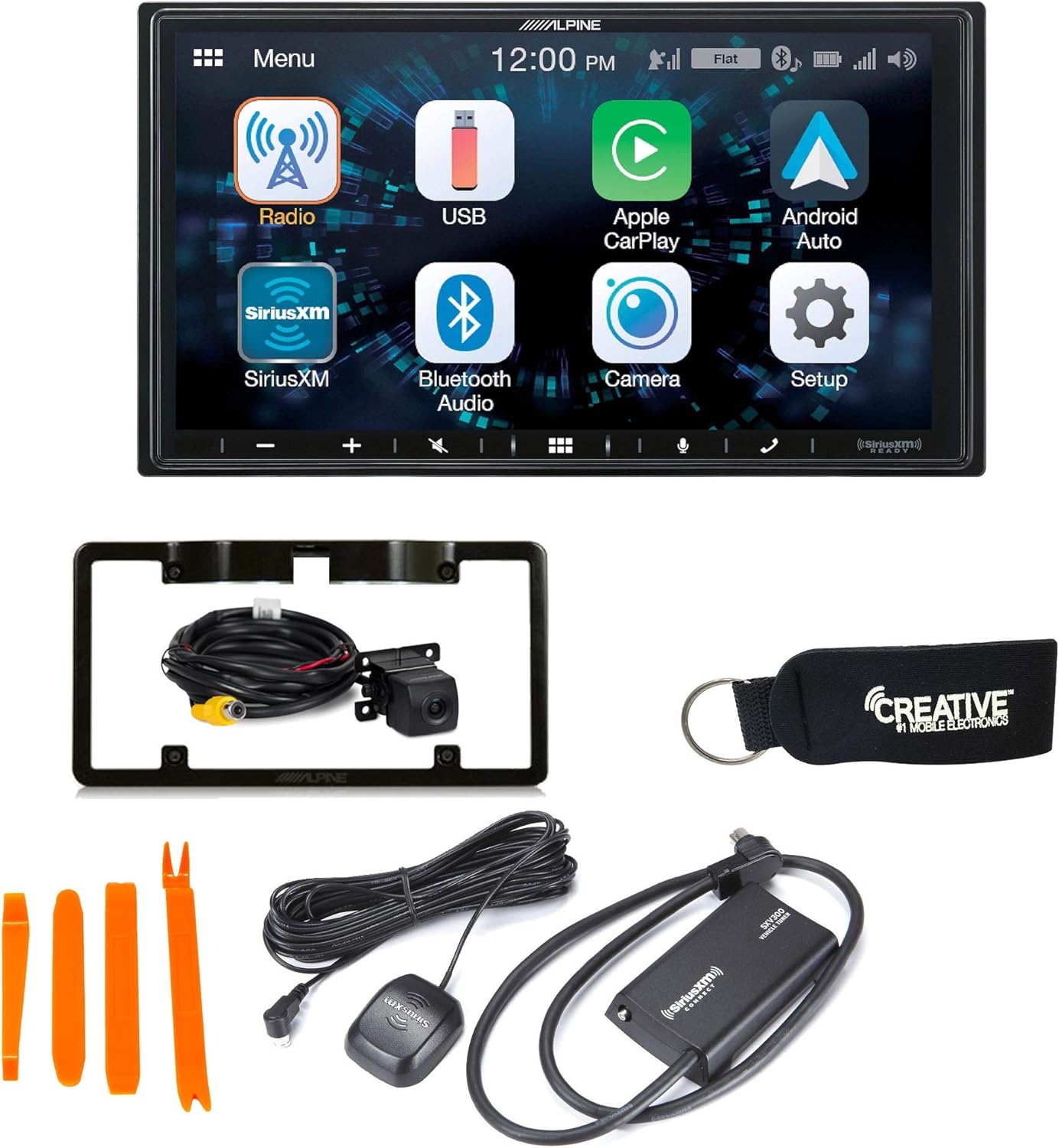 Alpine iLX-W650 Compatible with CarPlay & Android Auto - Includes Back up Camera, SXV300 Sirius XM Tuner
