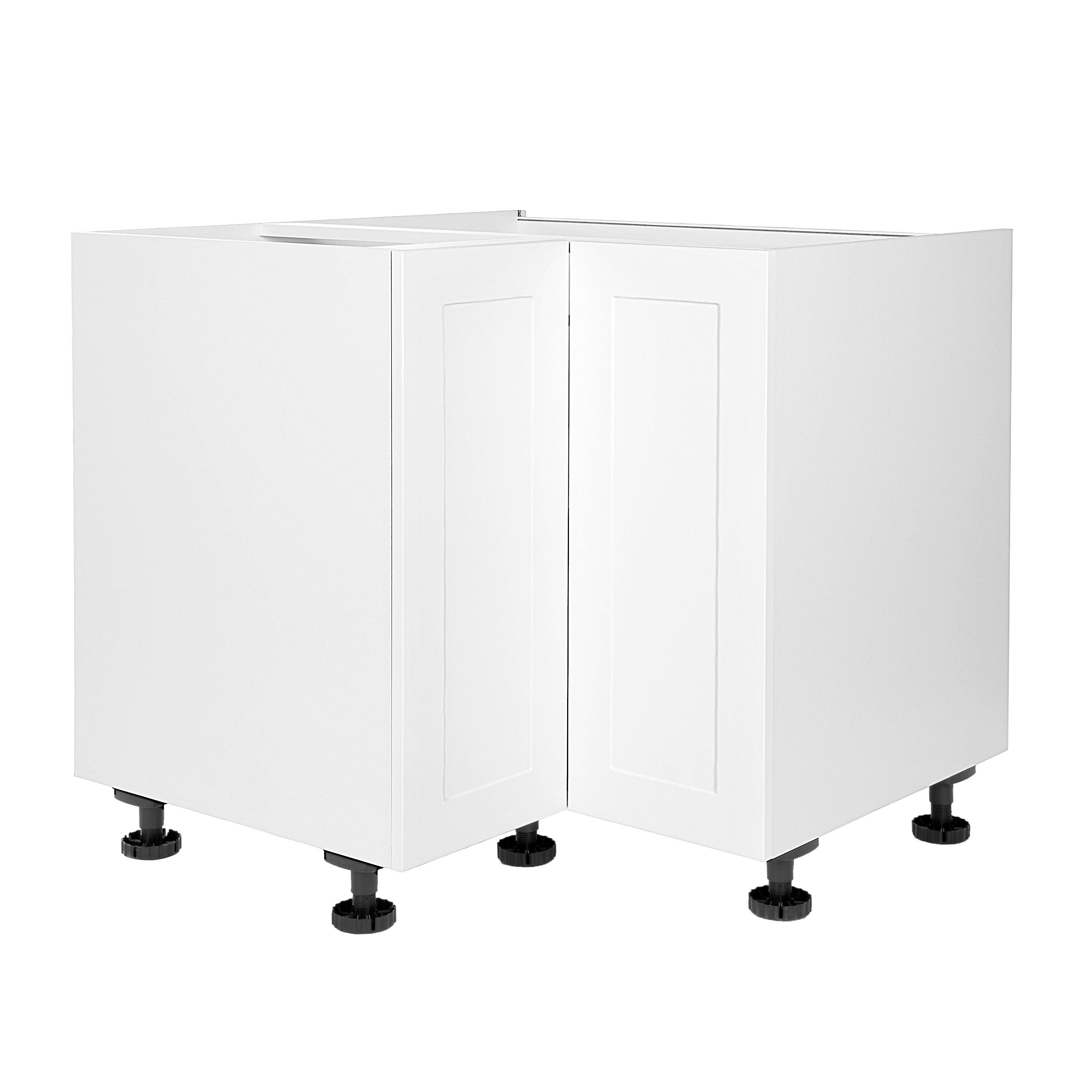 Cambridge Ready to Assemble Threespine 36 in. x 34.5 in. x 24 in. Stock Lazy Susan-Excluding Carousel Base Cabinet in Shaker Whi