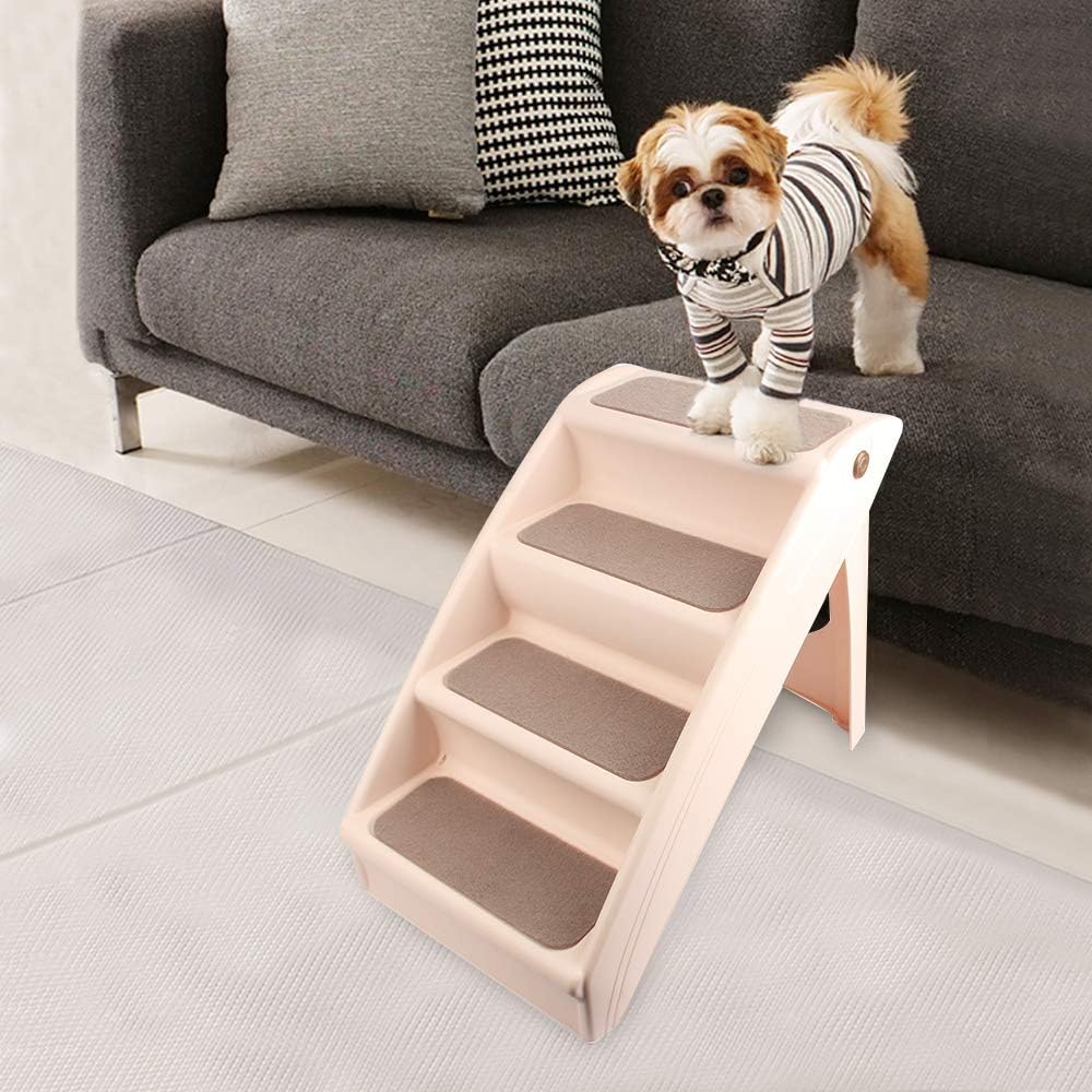 PAWISE Dog Stairs Foldable Steps for Puppy and Kitty, Dog Cat Ramp (Stair-1)