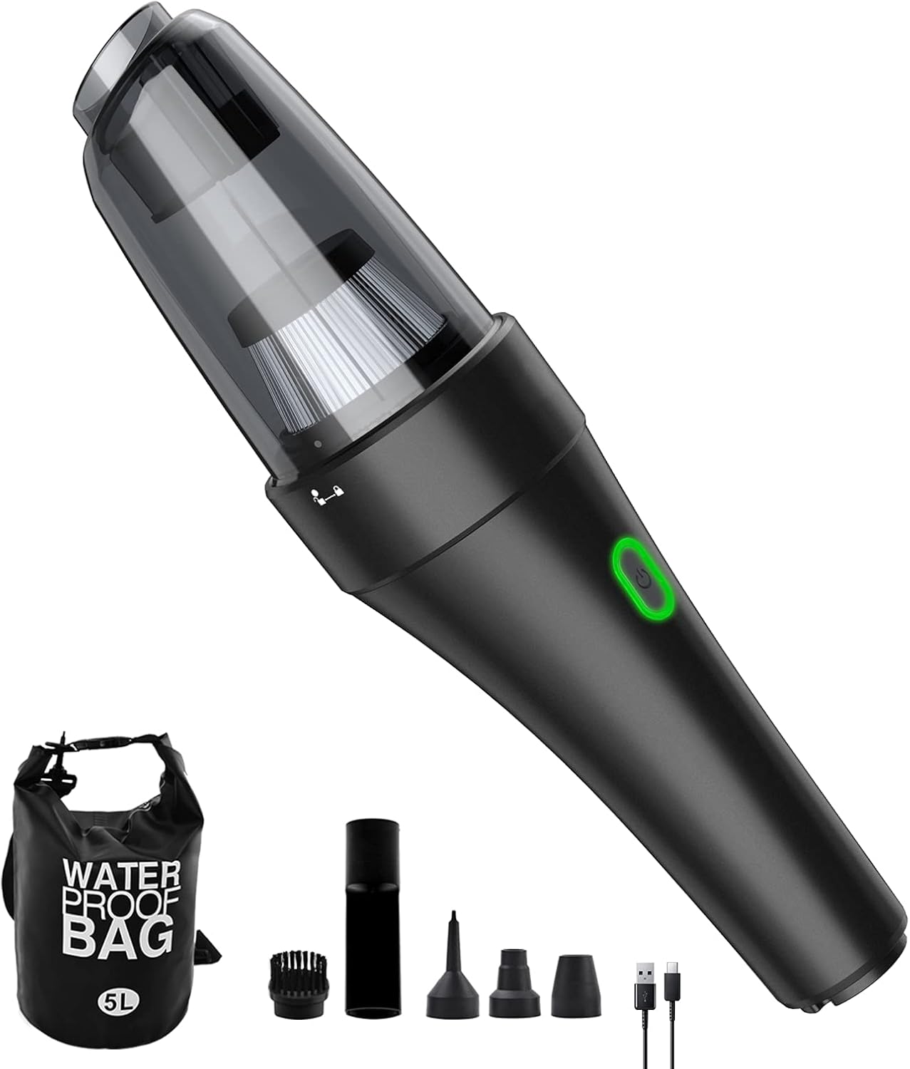Handheld Vacuum, Cordless Handheld Vacuum, Rechargeable, 8000PA Strong Suction for Home and Car Cleaning，Black