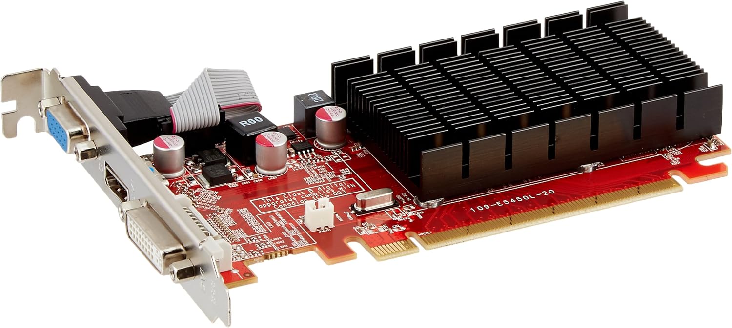 VisionTek Radeon 5450 2GB DDR3 (DVI-I, HDMI, VGA) Graphics Card - 900861,Black/Red