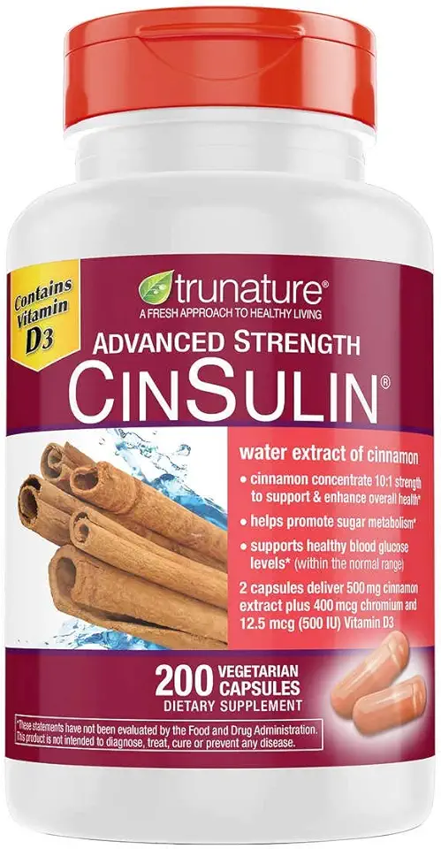 trunature Advanced Strength CinSulin 500mg., 200 Vegetarian Capsules (2 Pack) - Kansas Nuitrition - HNZSDS