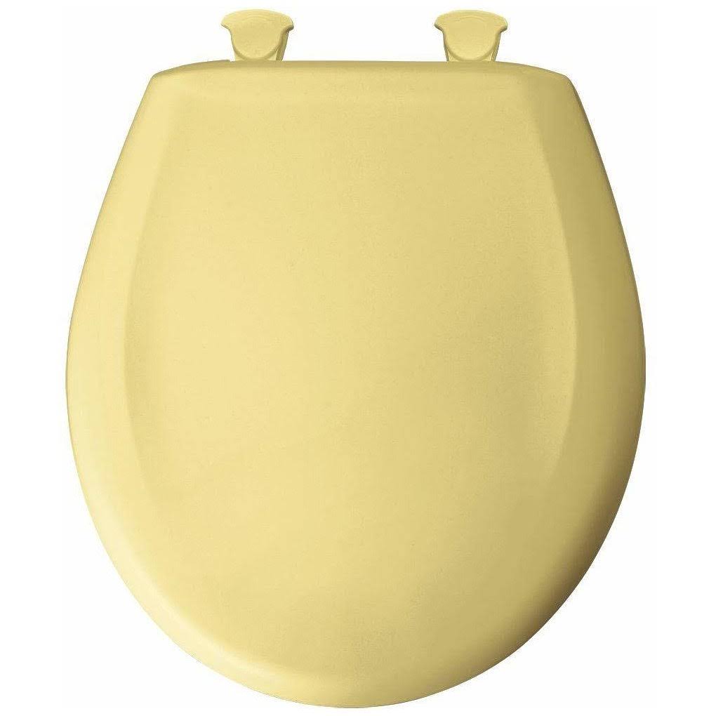 Bemis 200slowt 221 Plastic Round Slow-Close Toilet Seat in Creamy Yellow