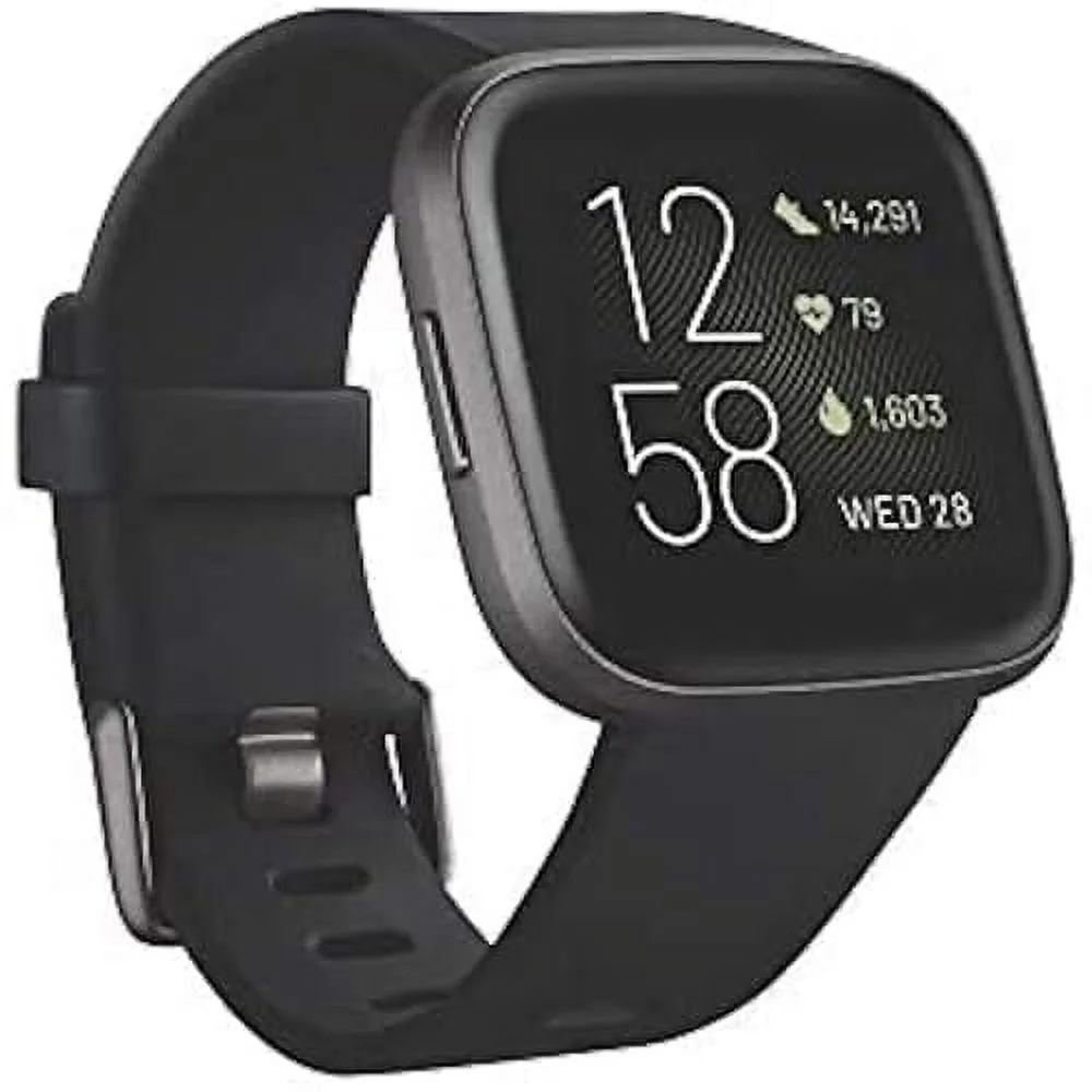 Fitbit Versa 2 Health and Fitness Smartwatch with Heart Rate, Music, Alexa Built-In, Sleep and Swim Tracking, Black/Carbon