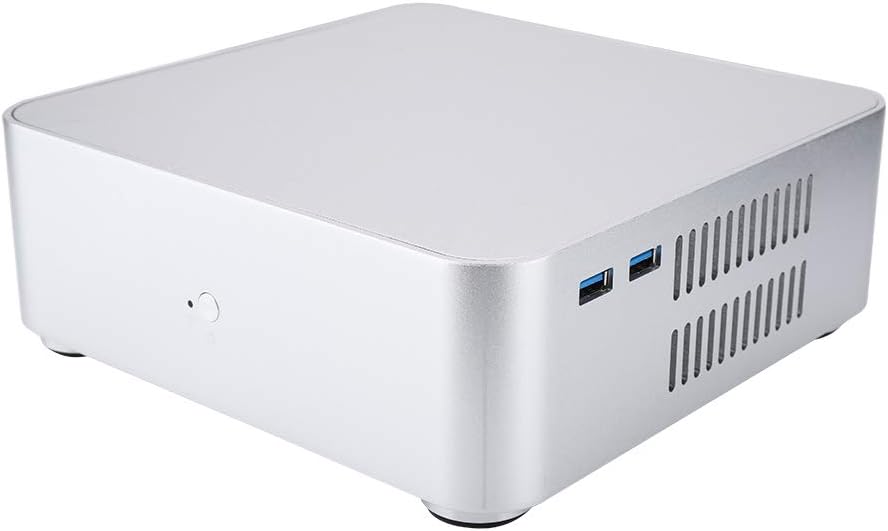 Mini ITX Computer Case， Aluminum Alloy HTPC Case， Mini PC Computer Case， for The ITX Motherboard(Black, USB3.0)