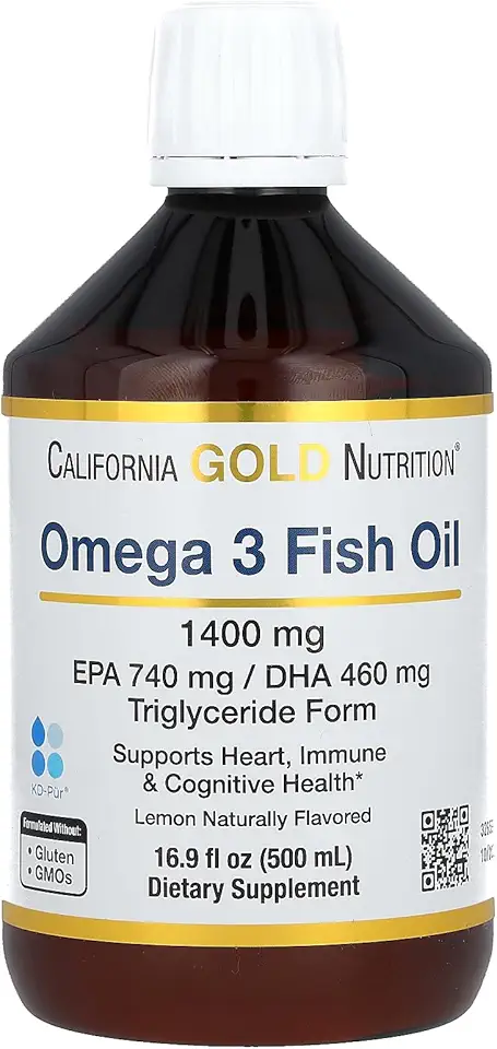 California Gold Nutrition Omega-3 Fish Oil, Norwegian Triglyceride, Natural Lemon, 16.9 fl oz (500 ml) - Kansas Nuitrition - HNZSDS