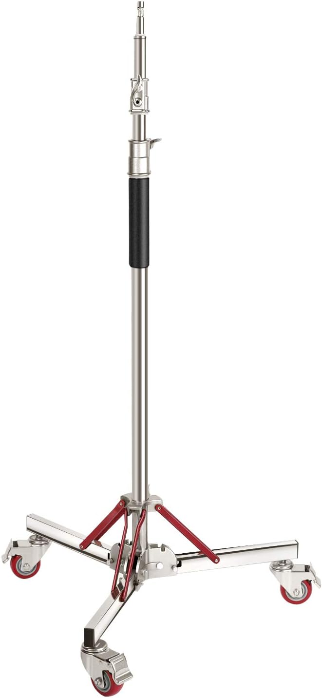 Neewer Heavy Duty Light Stand with Casters, Adjustable Tripod Stand with 100% Stainless Steel, Photography Wheeled Base Stand for Studio Softbox