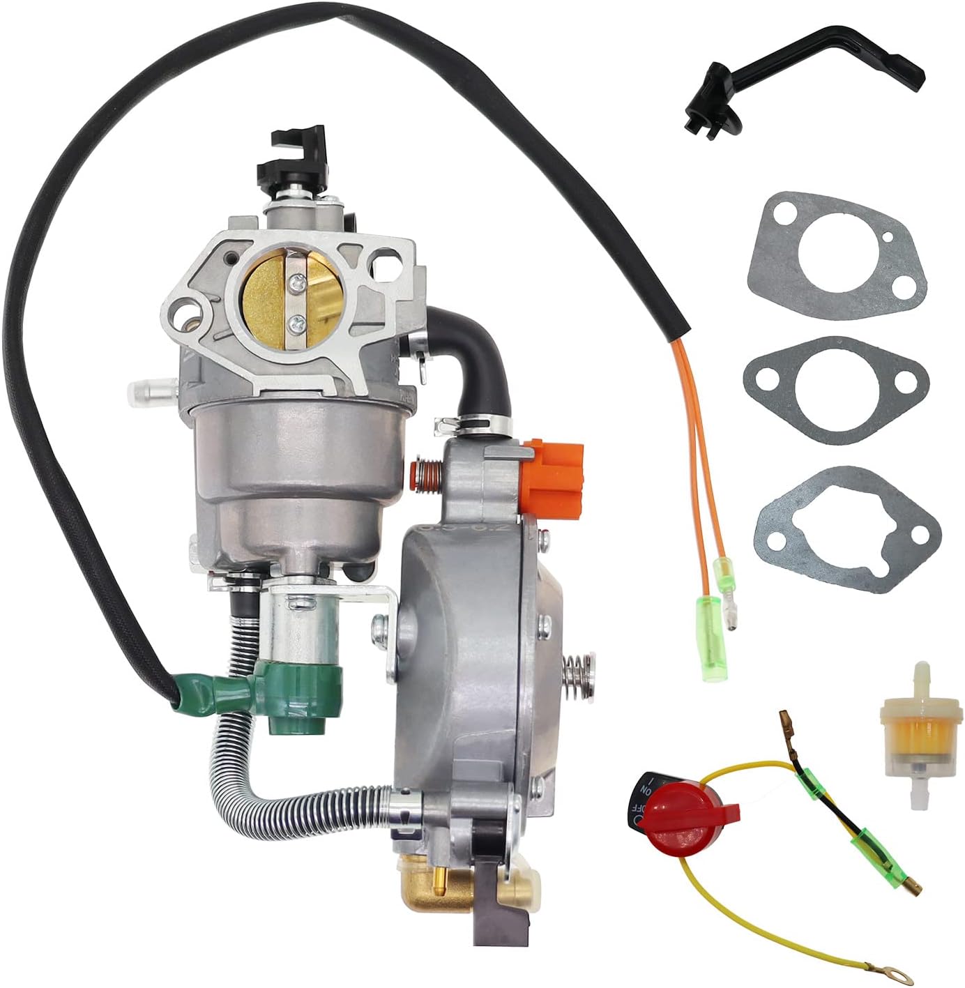 Generator Dual Fuel Carburetor Compatible with LPG CNG Conversion kit 4.5-5.5KW GX390 188F Manual Choke