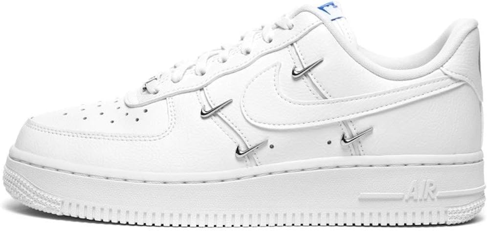 Nike Women's Air Force 1 '07 Shoes, White/Hyper Royal/Black/White, 8