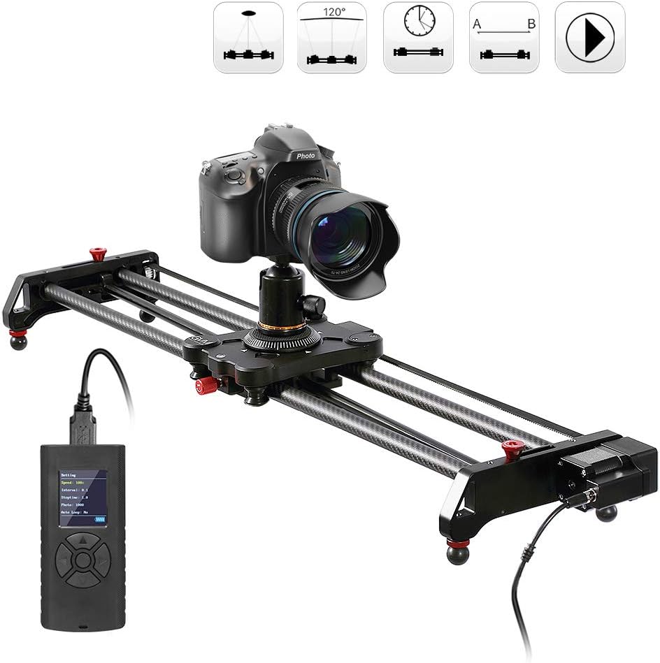 Camera Slider Track Dolly Slider Rail System with Motorized Time Lapse and Video Shot Follow Focus Shot and 120 Degree Panoramic Shooting 31 80cm