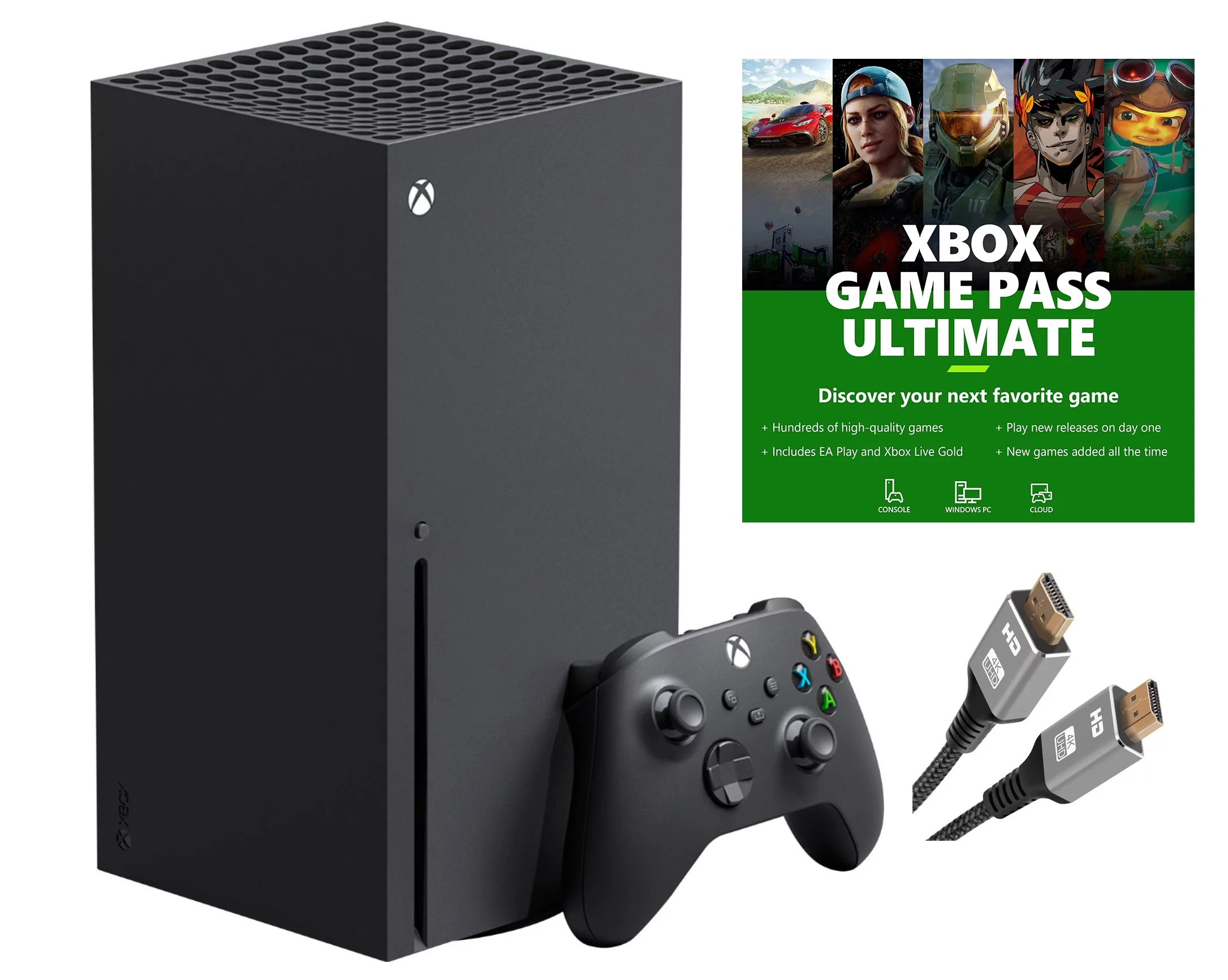 Newest Microsoft Xbox Series X–Gaming Console System- 1TB SSD Black X Version with Disc Drive Bundle with Xbox Game Pass Ultimate: 1 Month and NSSDC