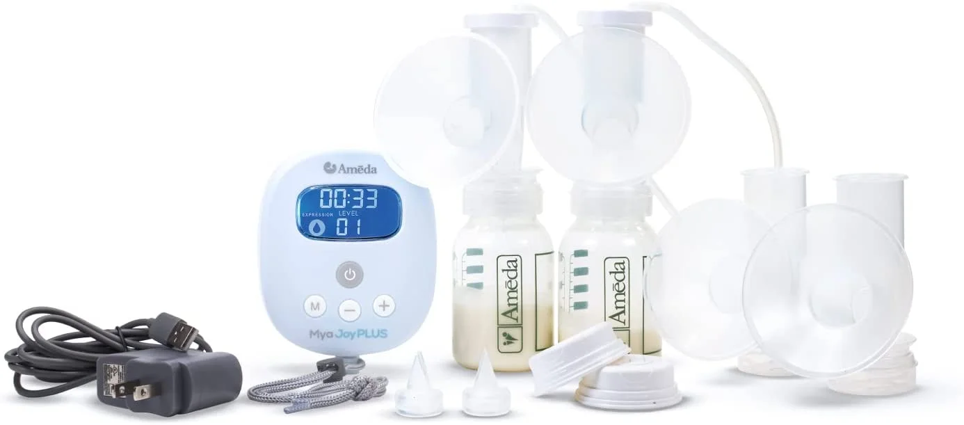 Ameda MYA Joy Plus Double Electric Rechargeable Breast Pump, Hospital Performance Breast Pump, Portable Breastpump, Quiet Breast Pump