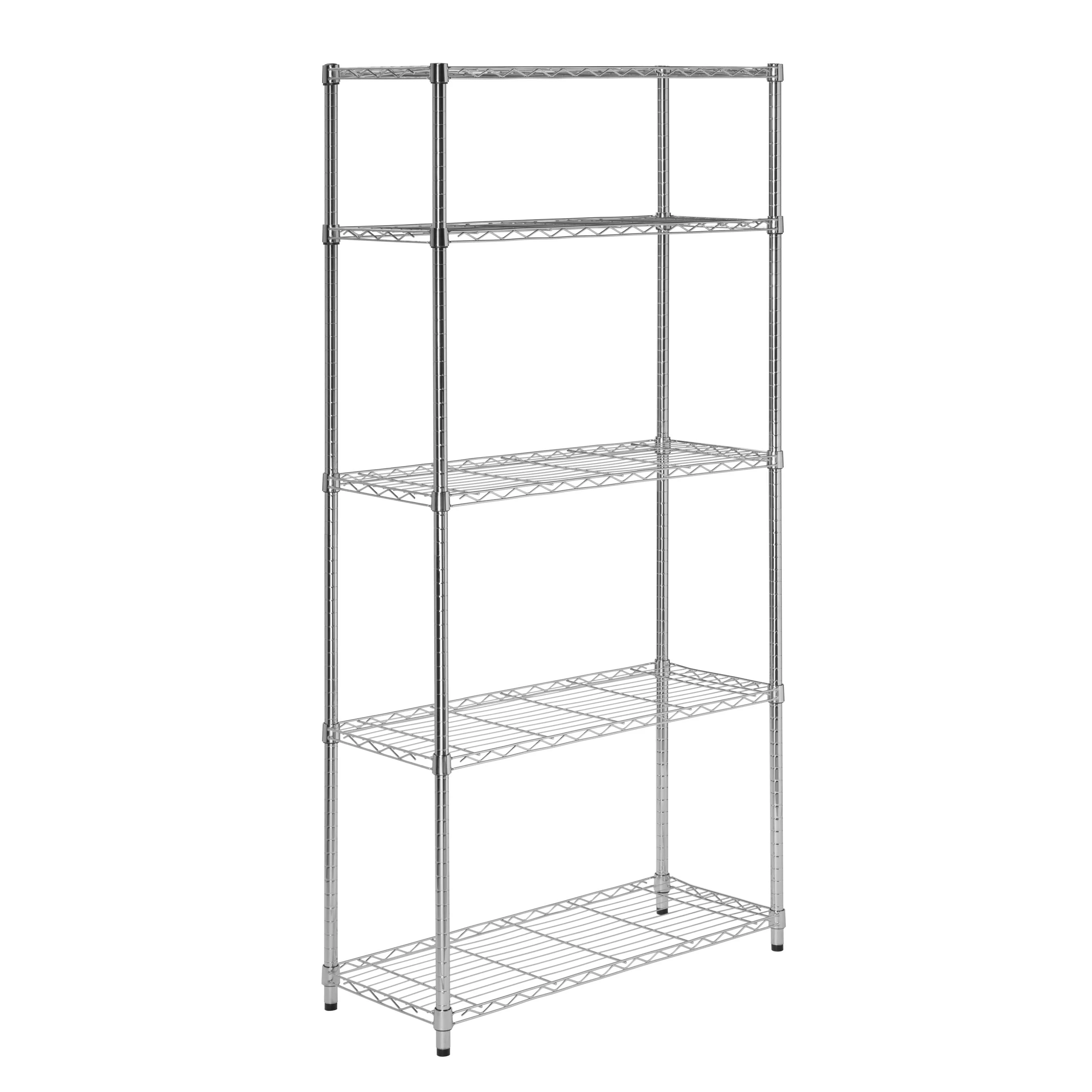 Honey Can Do Urban 5--Shelf Adjustable Steel Storage Shelving Unit, Chrome
