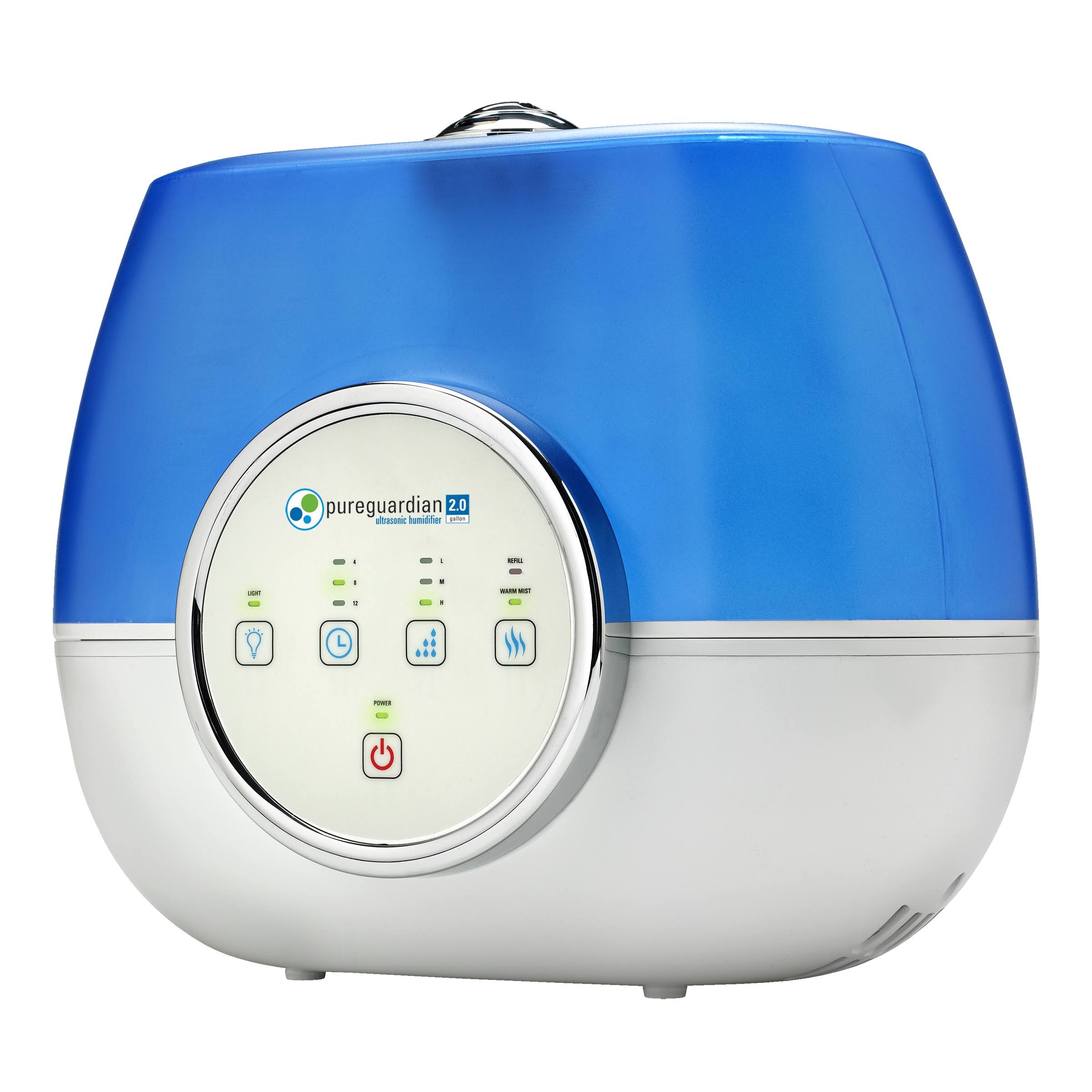 PureGuardian - Ultrasonic 2 Gal. Warm and Cool Mist Aromatherapy Humidifier - Blue/White