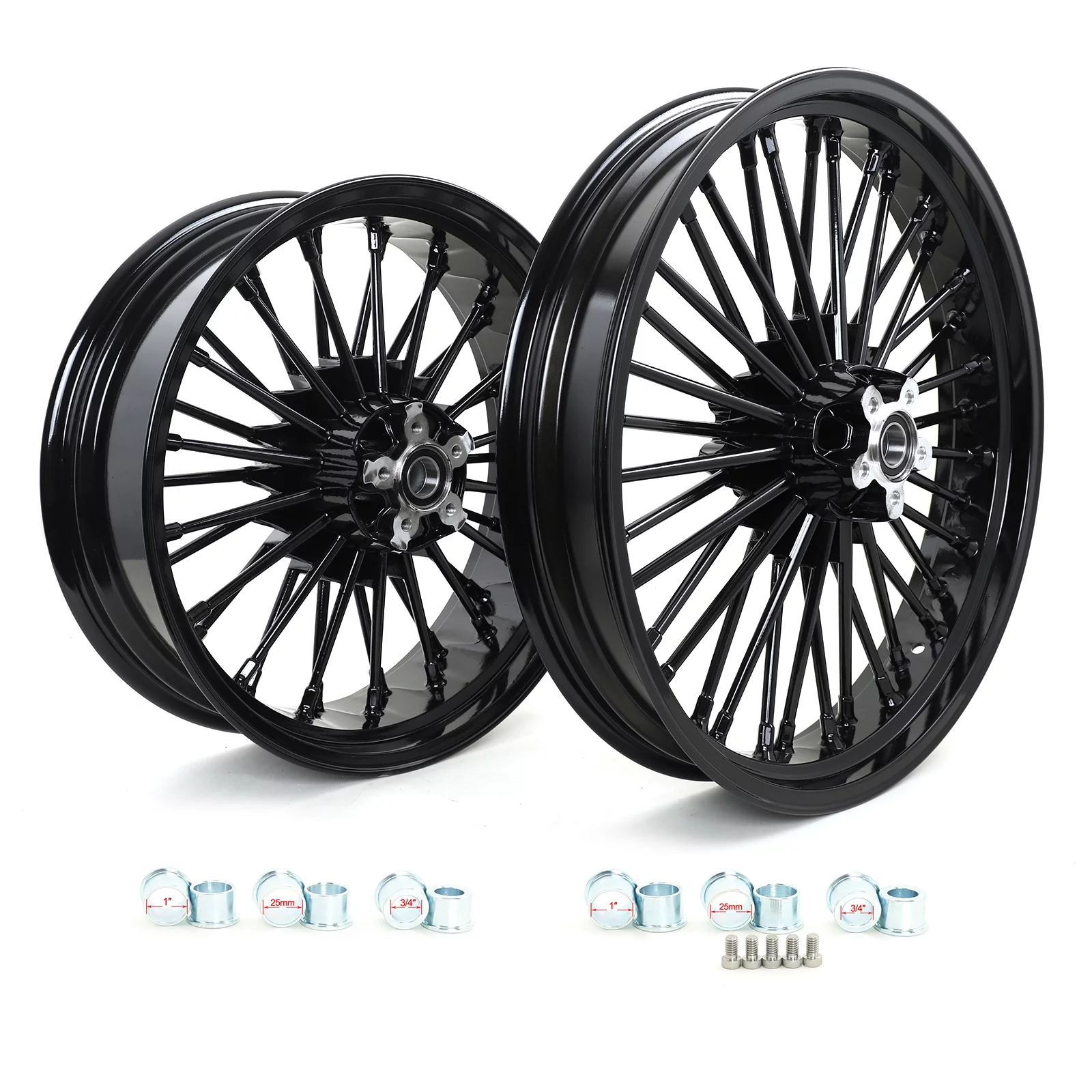 21x3.5 18x5.5 Fat Spoke Wheels Rim for Harley Dyna Wide Glide FXDWG 2006-2017 - Curated Treasures Market