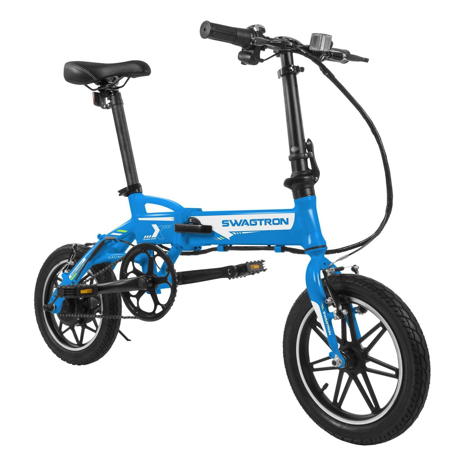 Swagtron Swagcycle EB5 Pro Plus Lightweight Aluminum Folding Electric Bike with Pedals - Sports Supplies Online Store