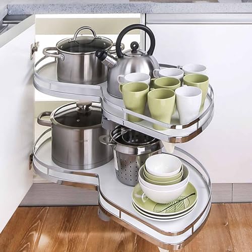 Blind Corner Organizer Cabinet Slide Out Shelve Pull-Out Shelf Pull Out Wire Basket Cabinet Organizer Pot Basket Storage Rack Two Shelf Pull Out