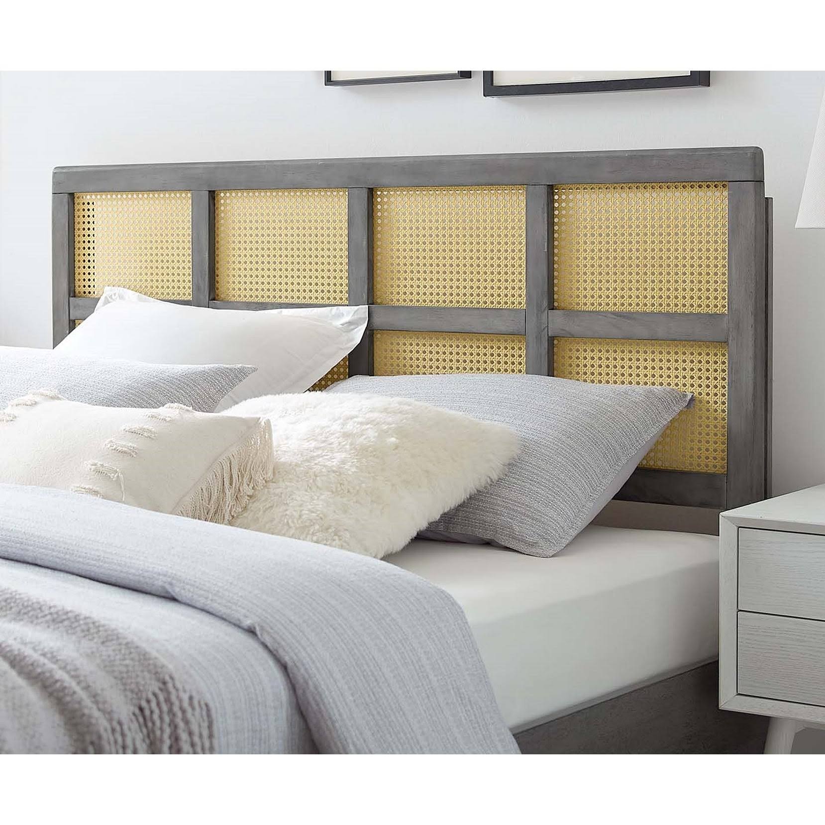 Ramona Modern Queen Size Grey Wooden Headboard