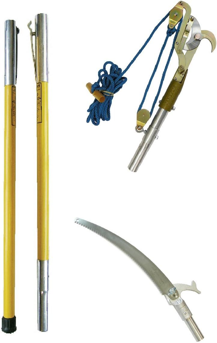 Jameson FG-6PKG-7 FG-Series Manual Pole Saw and Tree Pruner with Two 6-Foot Fiberglass Poles