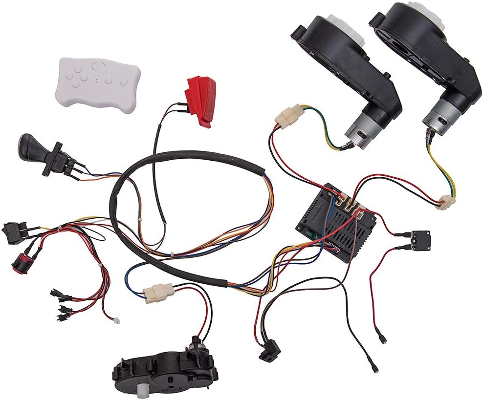 weelye Kids Ride On Car 12V DIY Modified Wires Complete Set of Remote Control Circuit Borad Wires Switch Gearbox with Motors