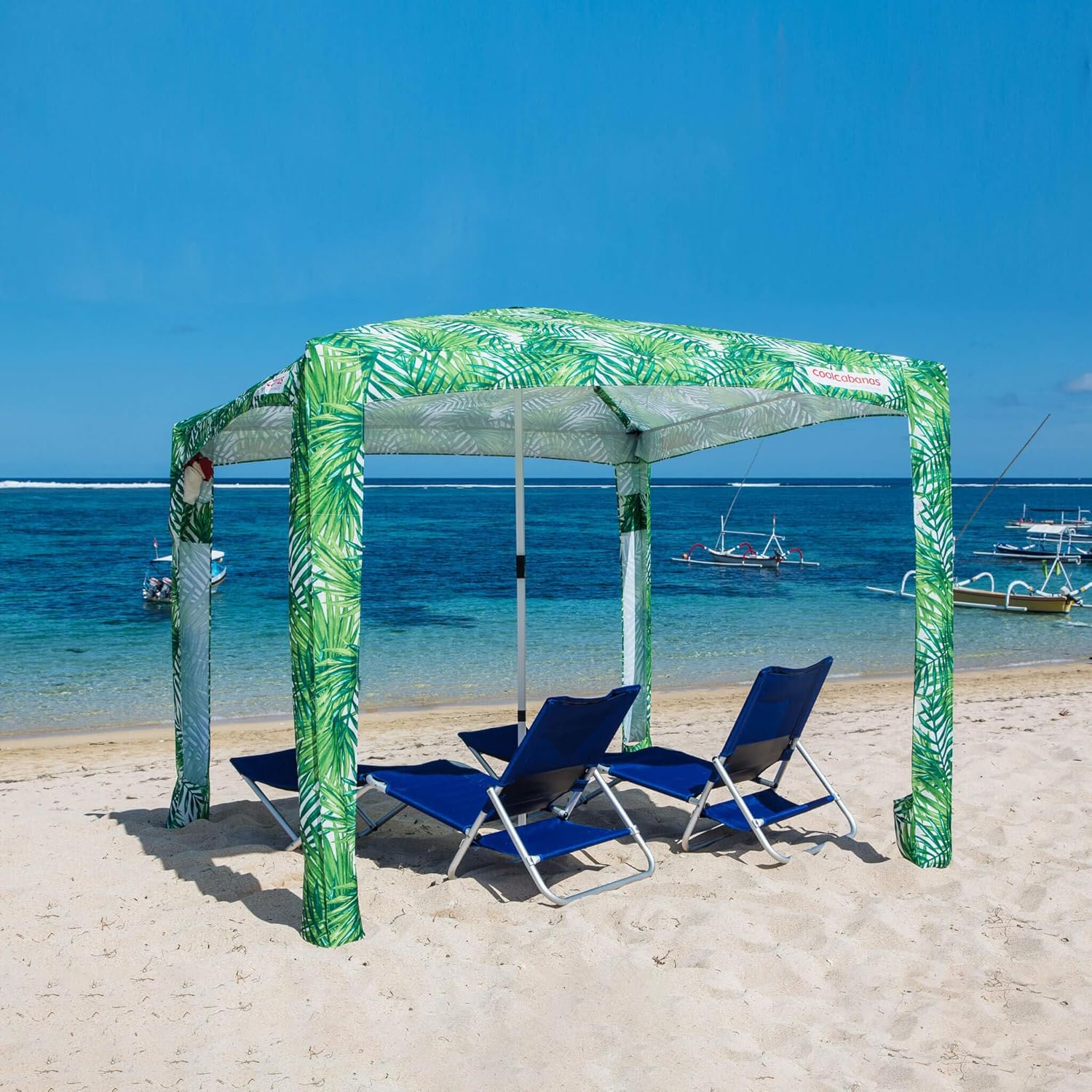 CoolCabana Beach Shade Tent - Easy Setup, UPF 50+ Protection, Large & Medium Sizes, Compact & Wind Resistant - Beach Cabana for The Whole Family