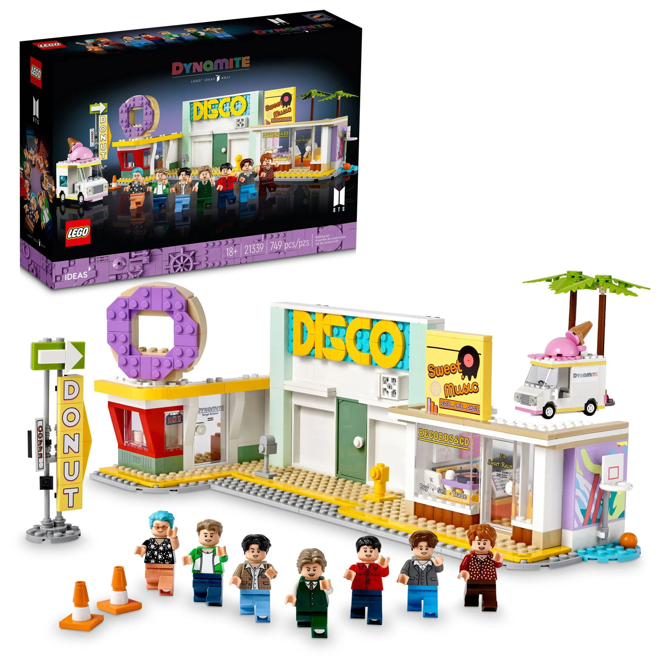 LEGO Ideas BTS Dynamite 21339 Model Kit for Adults, Gift Idea for BTS Fun with 7 Minifigures of the Famous K-pop Band, Features RM, Jin, SUGA, j-hope