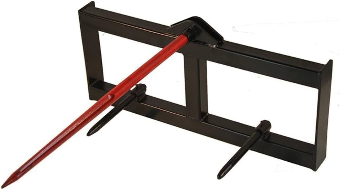 Titan Attachments Skid Steer Attachment 43" Hay Spear Quick Tach Universal Bale