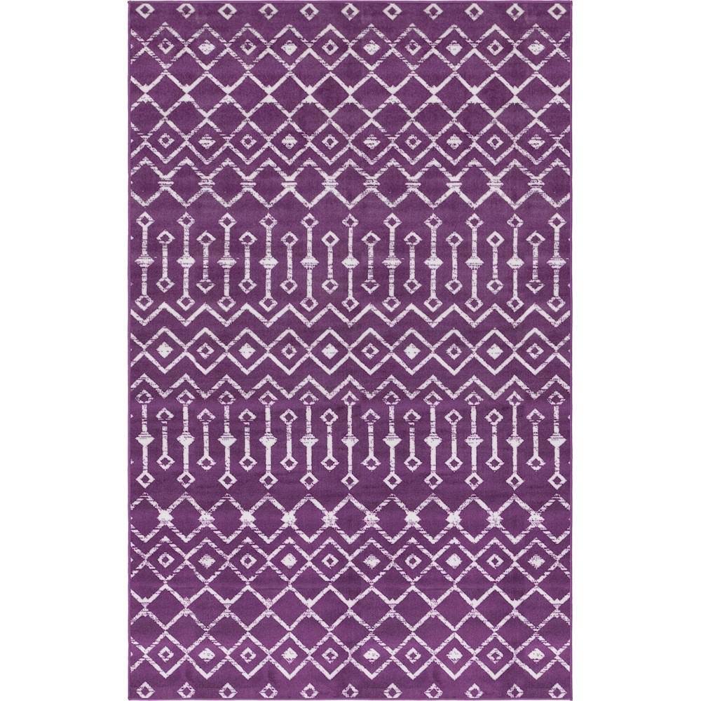 Unique Loom Moroccan Trellis Violet 7 ft. x 10 ft. Area Rug, Purple