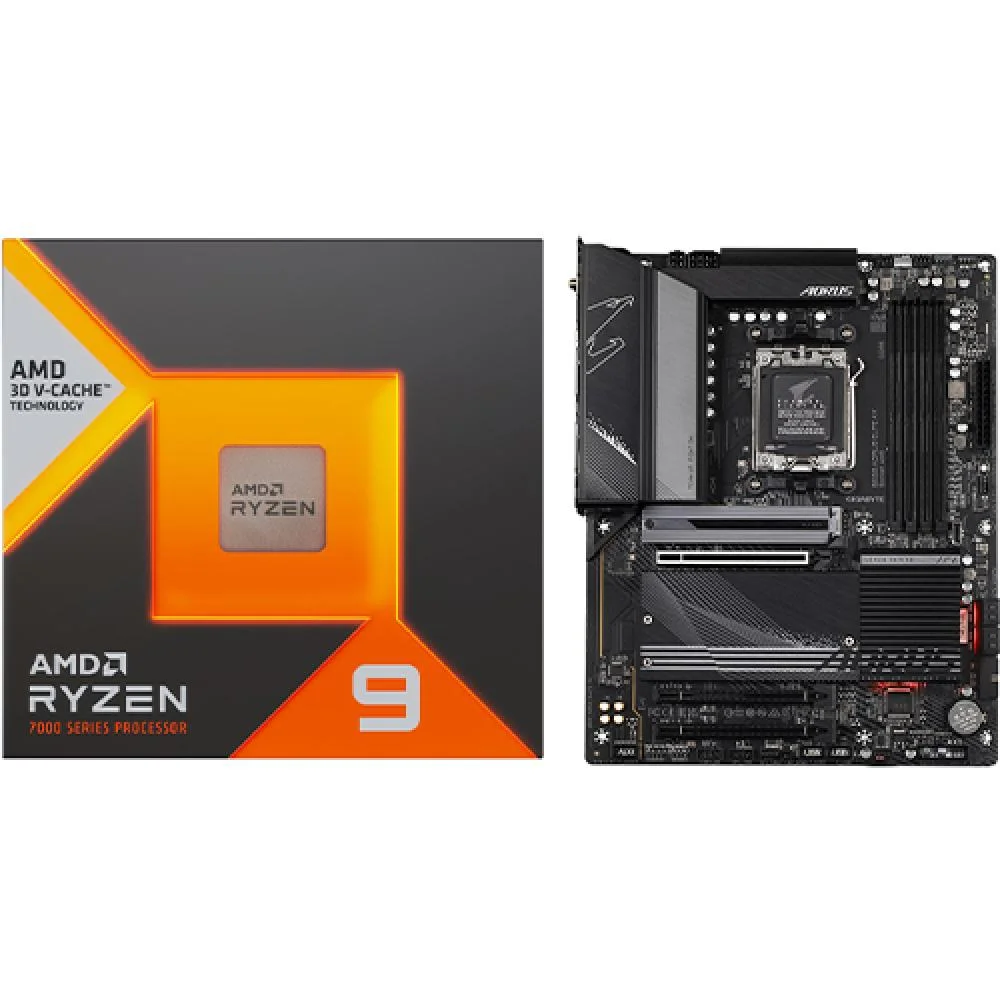 AMD Ryzen 9 7950X3D Gaming Processor + GIGABYTE B650 AORUS ELITE AX Motherboard - 16 Core & 32 Threads - 5.70 GHz Max Boost Clock - 128MB L3 Cache
