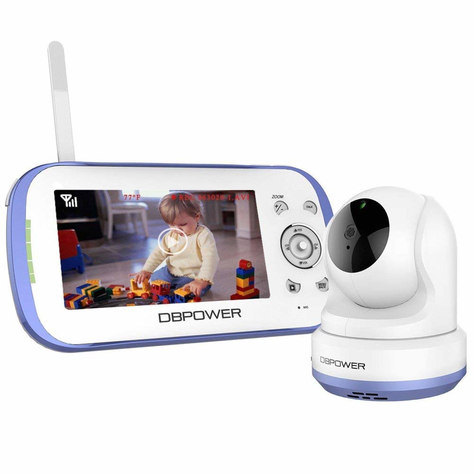 Dbpower Video Baby Monitor with 4.3x22 LCD Screen, 270 pan-tilt-zoom,