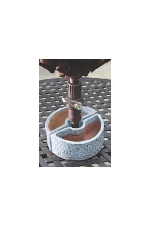 Alfresco Home  Cobblestone Terra Brown Ceramic Umbrella Planter - Curated Treasures Market