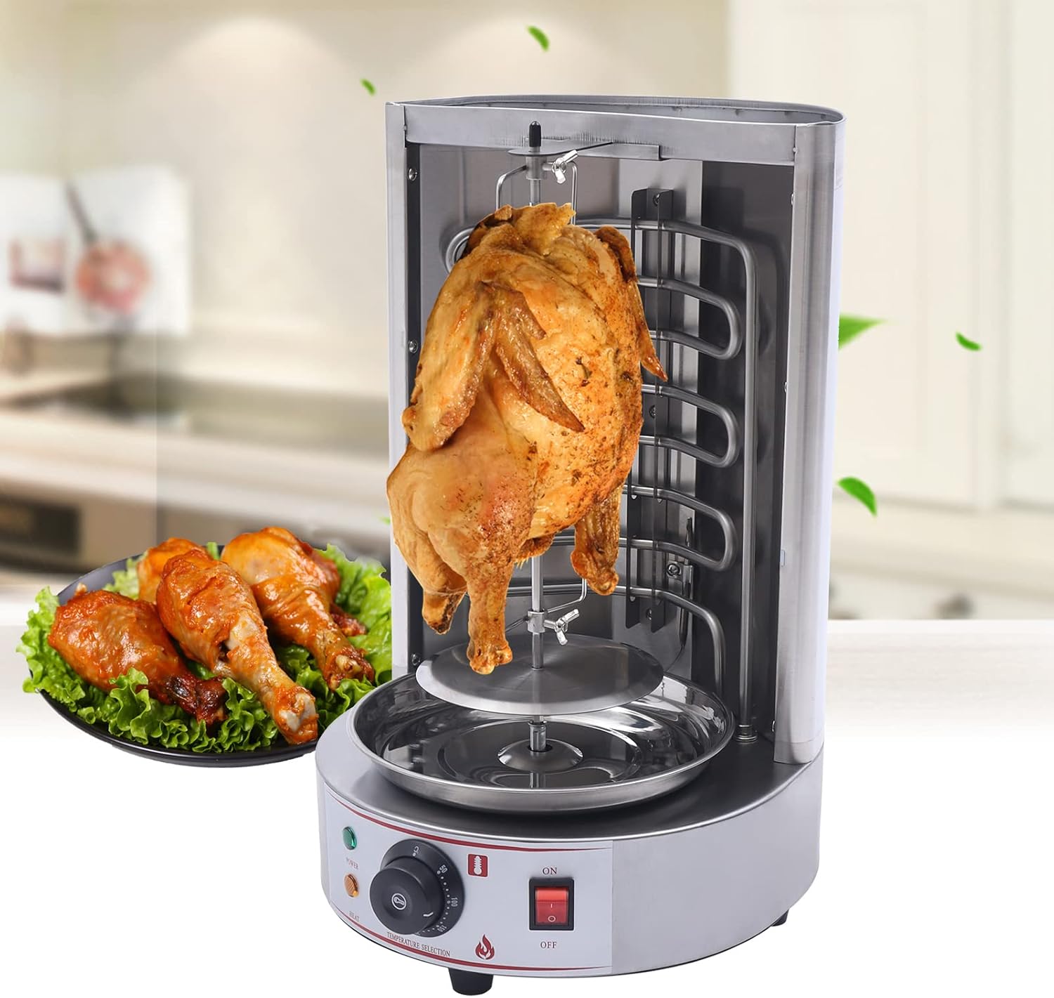 Countertop Vertical Rotating Oven Chicken Rotisserie 3kW Rotisserie Grill for Home