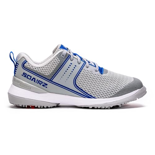SQAIRZ Speed Mesh Men's Athletic Golf Shoes, Golf Shoes, Designed for Balance & Performance, Replaceable Spikes, Breathable