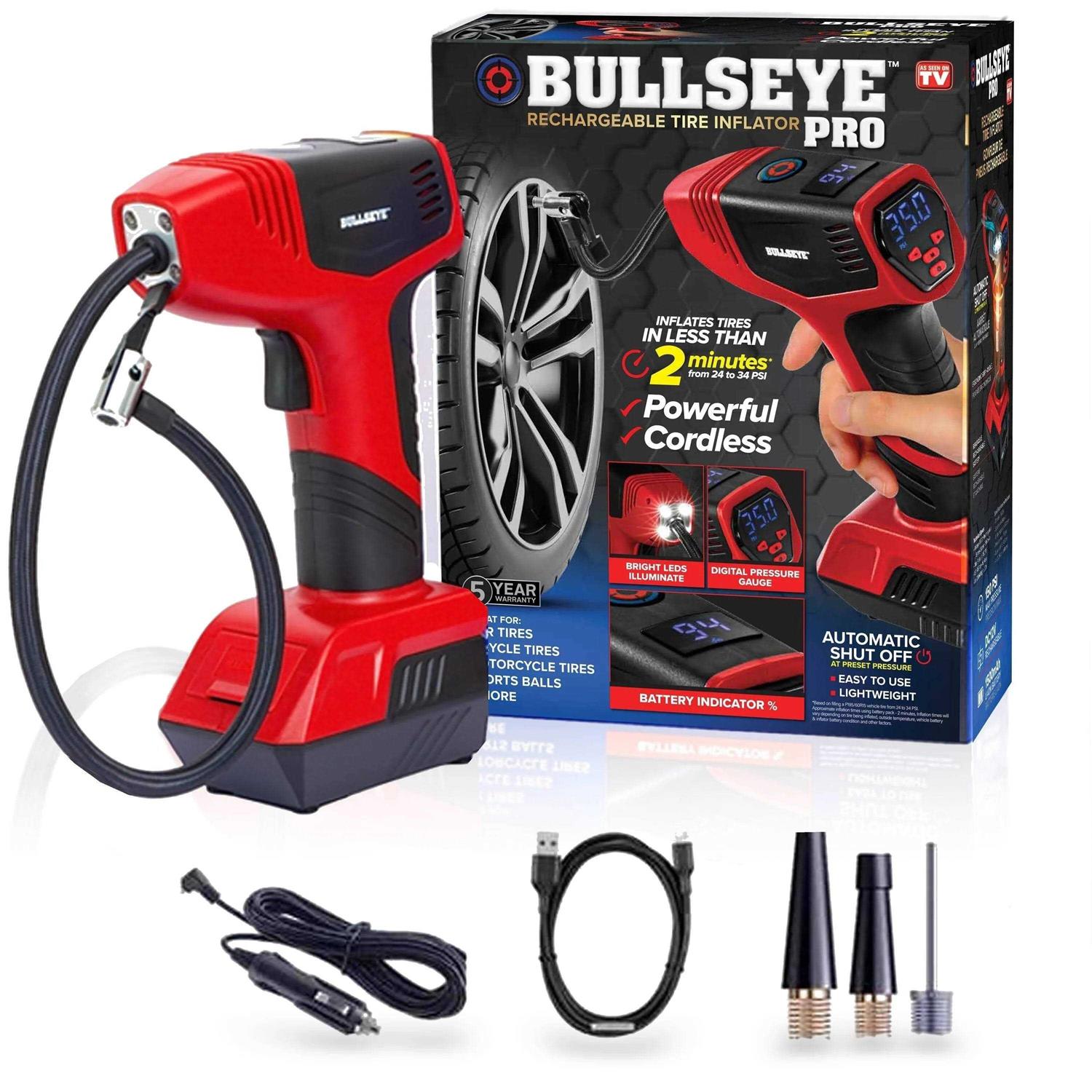 Bullseye Tire Inflator Air Compressor Portable Car Auto Tire Inflator Tire Pump with Digital Pressure Gauge - Sports Supplies Online Store