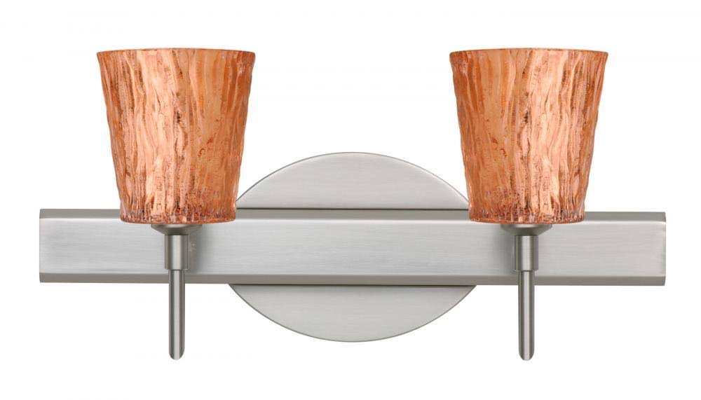 Besa Lighting 2SW-5125CF-LED-SN Besa Wall Nico 4 Satin Nickel Stone Copper Foil 2x5W LED