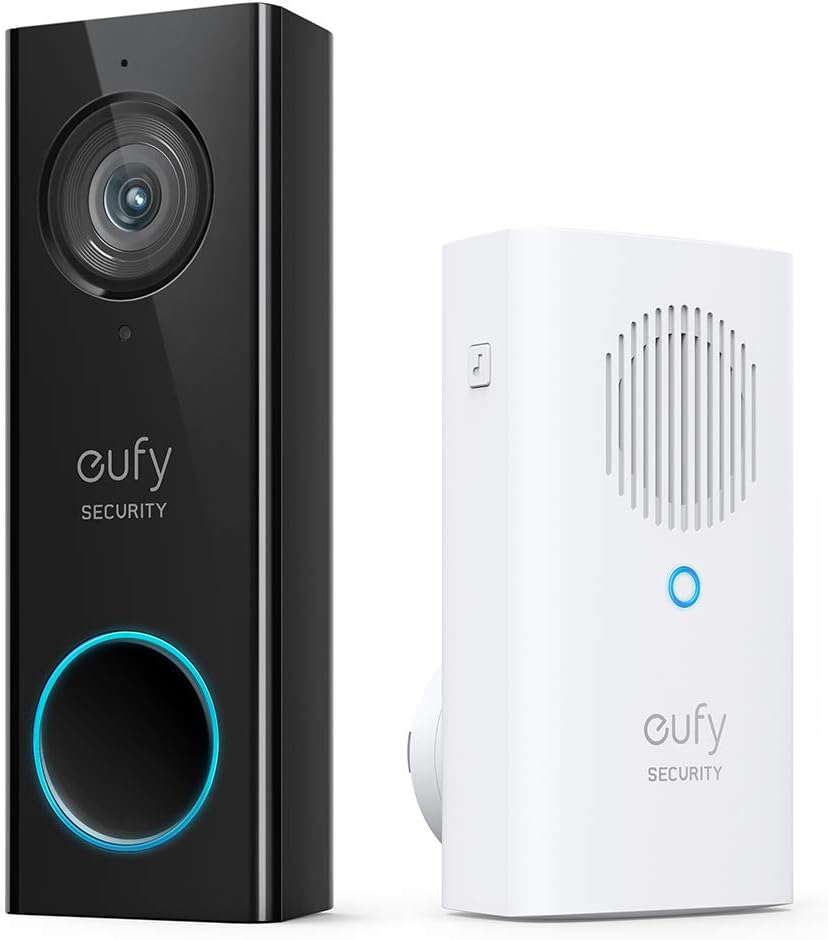 eufy Security, Wi-Fi Video Doorbell, 2K Resolution, No Monthly Fees, Local Storage, Human Detection, with Wireless Chime&ndash