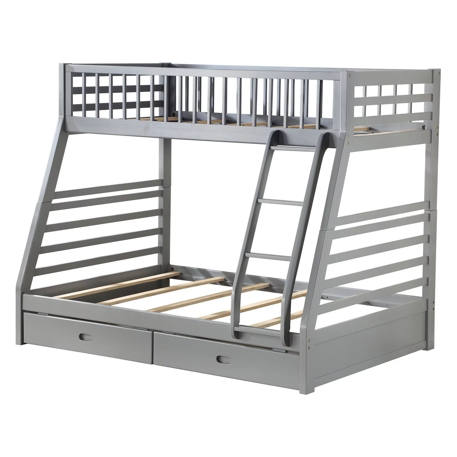 ACME Jason Twin over Full Bunk Bed with 2 Drawers in Gray