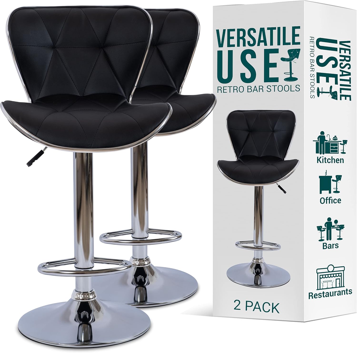 WeSeat Adjustable Bar Stools | Bar Stool Set for Home Kitchen, Bar