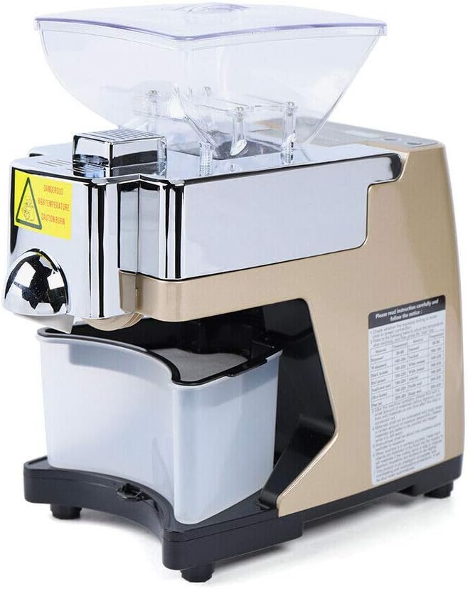 Oil Press Machine for home, 110V 450W Hot & Cold Oil Press, Fully Automatic Oil Extractor, Stainless Steel Nut Oil Press Machine