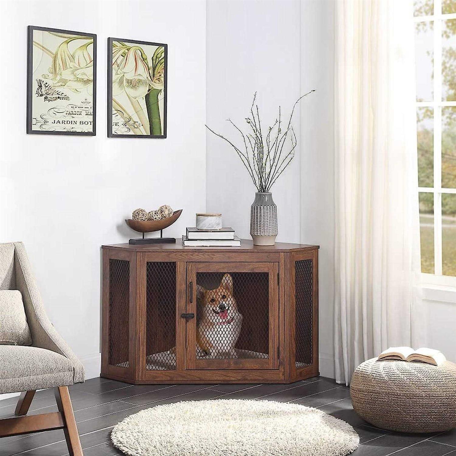 Unipaws Furniture Style Corner Dog Crate - Pet Supplies online store