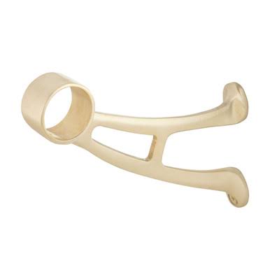 KegWorks Bar Mount Foot Rail Bracket - Satin Brushed Brass - 1.5x22 OD