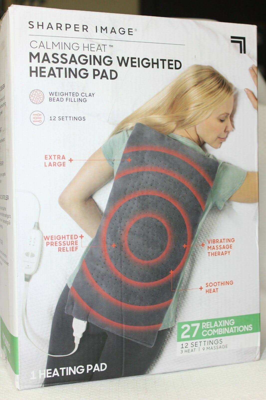 Sharper Image Calming Heat Massaging Weighted HEATING Pad