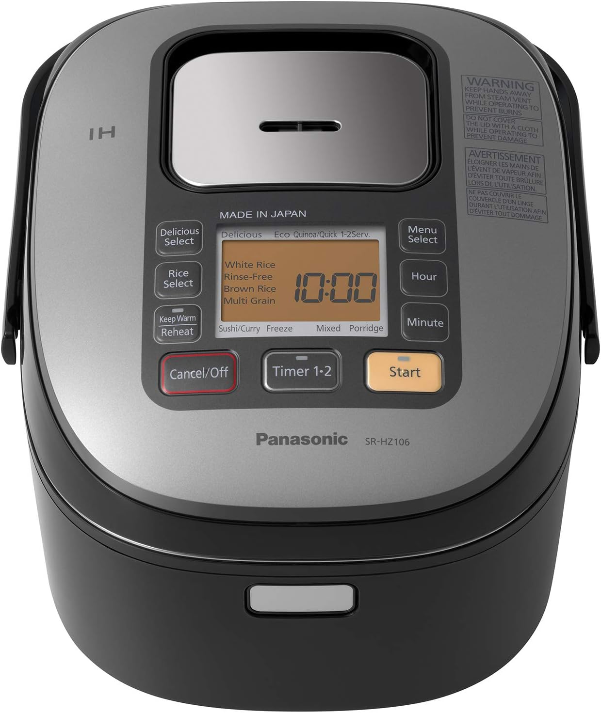 Panasonic 5 Cup (Uncooked) Japanese Rice Cooker with Induction Heating System and Pre-Programmed Cooking Options for Brown Rice, White Rice