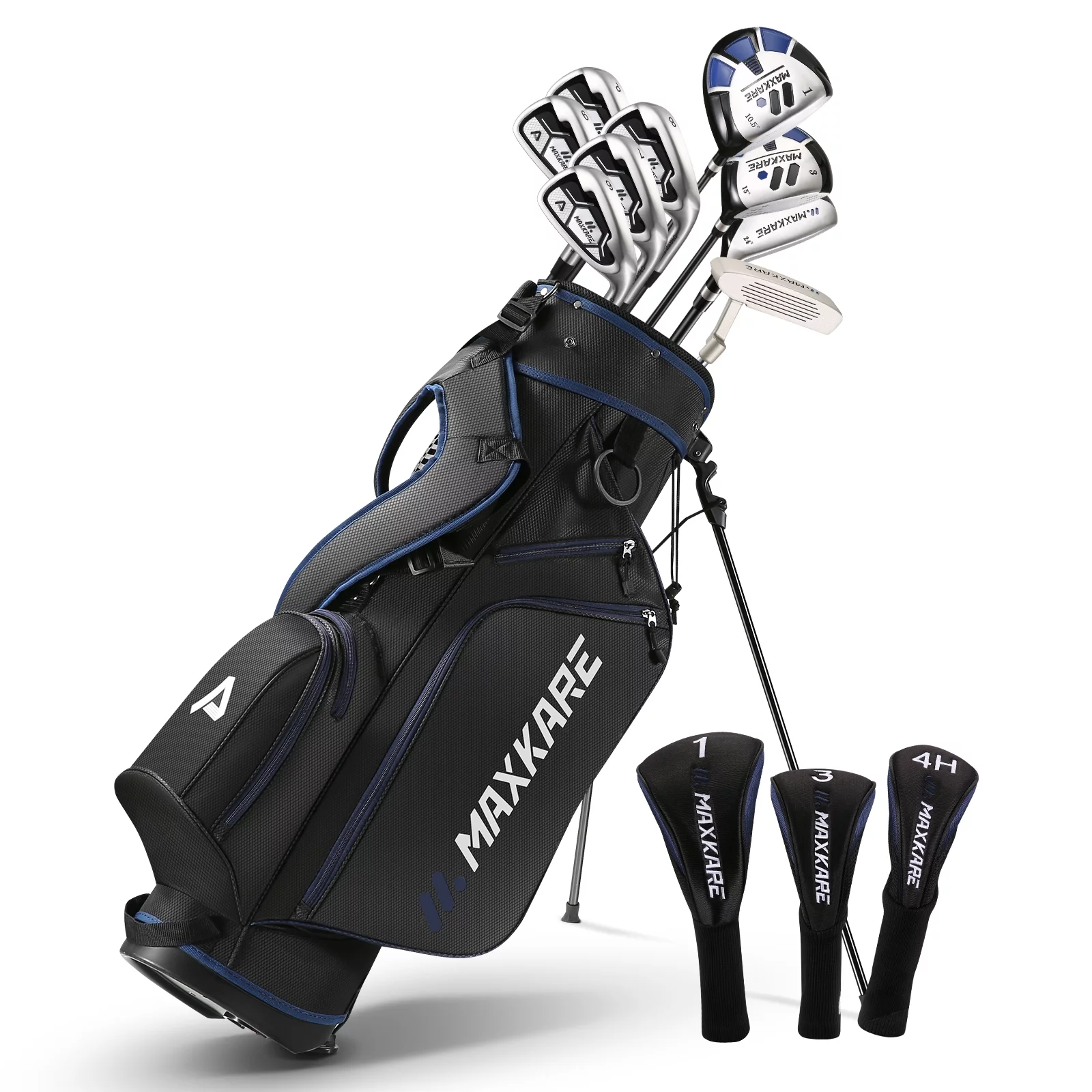 MaxKare Complete Golf Clubs Set Golf Men's Regular 13-Piece Complete Set Includes Driver, Fairway Wood, Hybrids, 6-9 Irons, PW, Putter