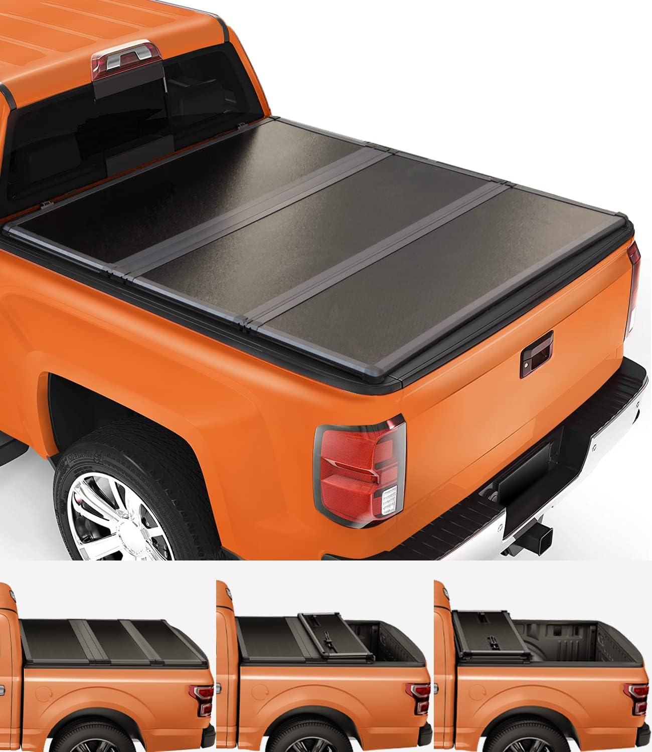 TIPTOP Tri-Fold Hard Tonneau Cover Truck Bed FRP On Top for 2007-2024 Silverado/Sierra 1500 & 2007-2019 2500 3500 HD 6.6ft Bed (78.9") |Not for