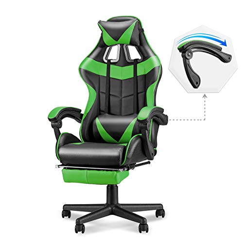 Soontrans Pink Gaming Chairs with Footrest,Ergonomic PC Computer Game Chair
