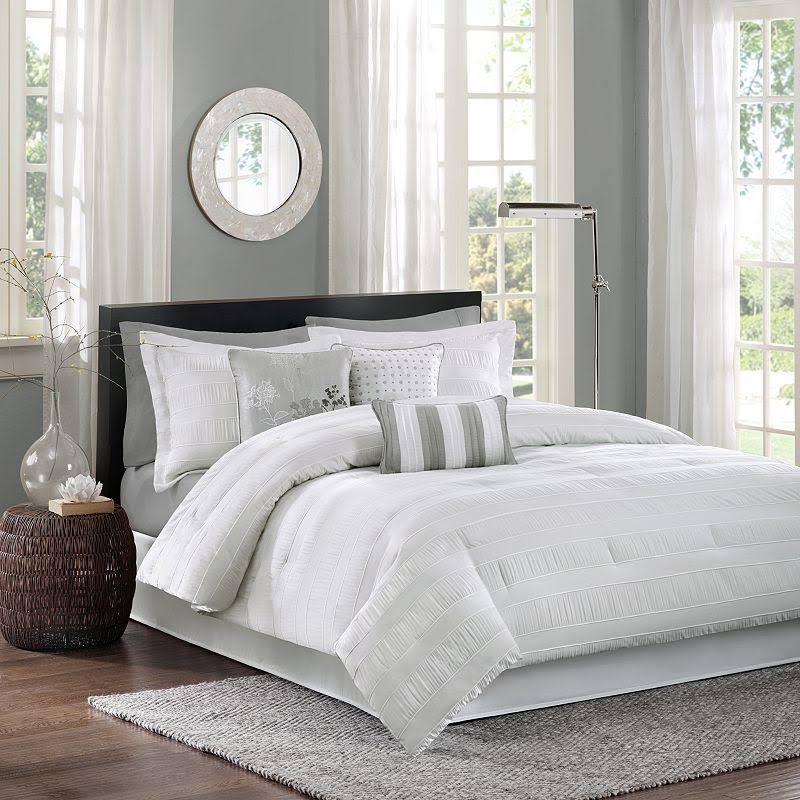 Madison Park Hampton 7-Piece Comforter Set, White, Cal. King