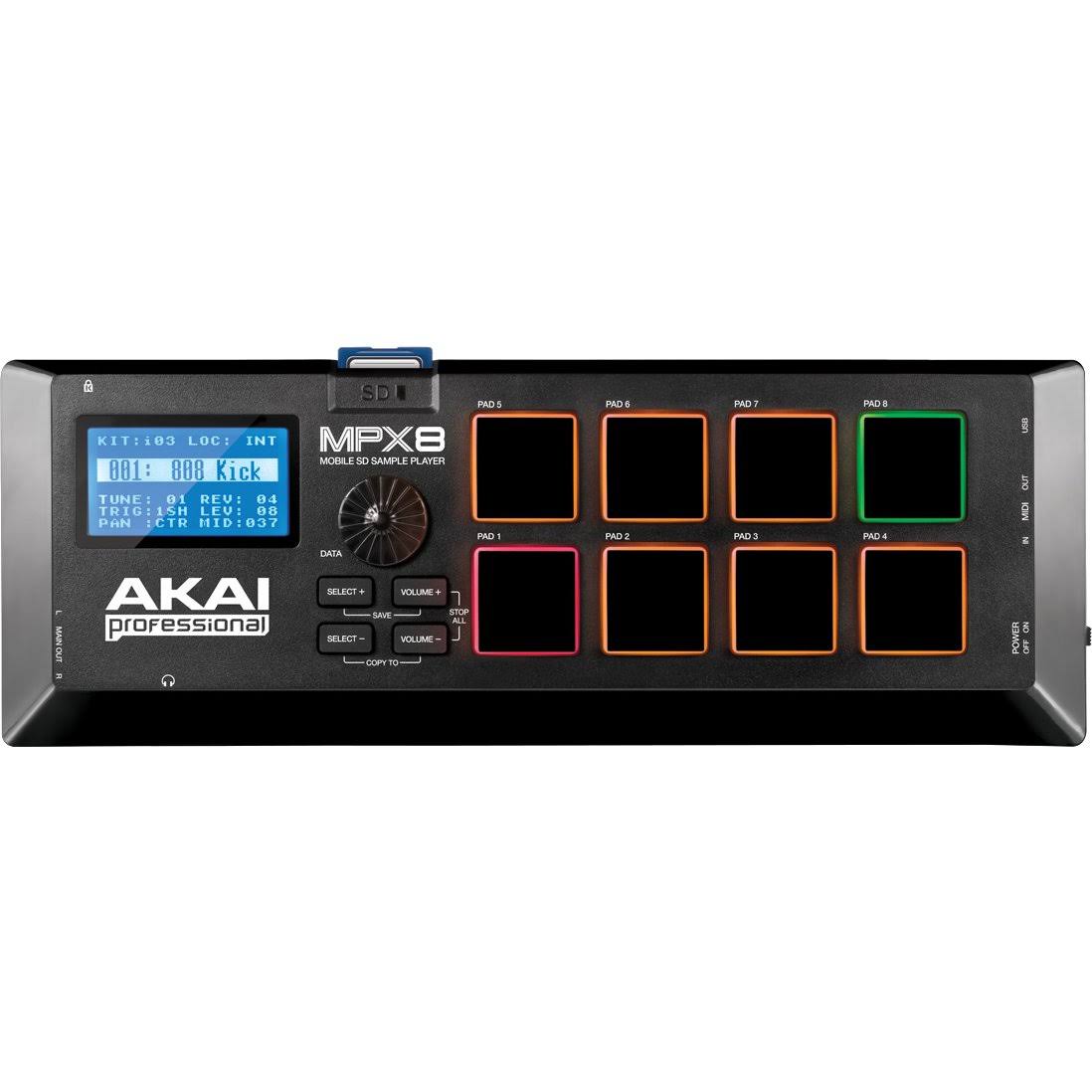 Akai Professional MPX8 8-Pad Sample Player with SD Card Slot