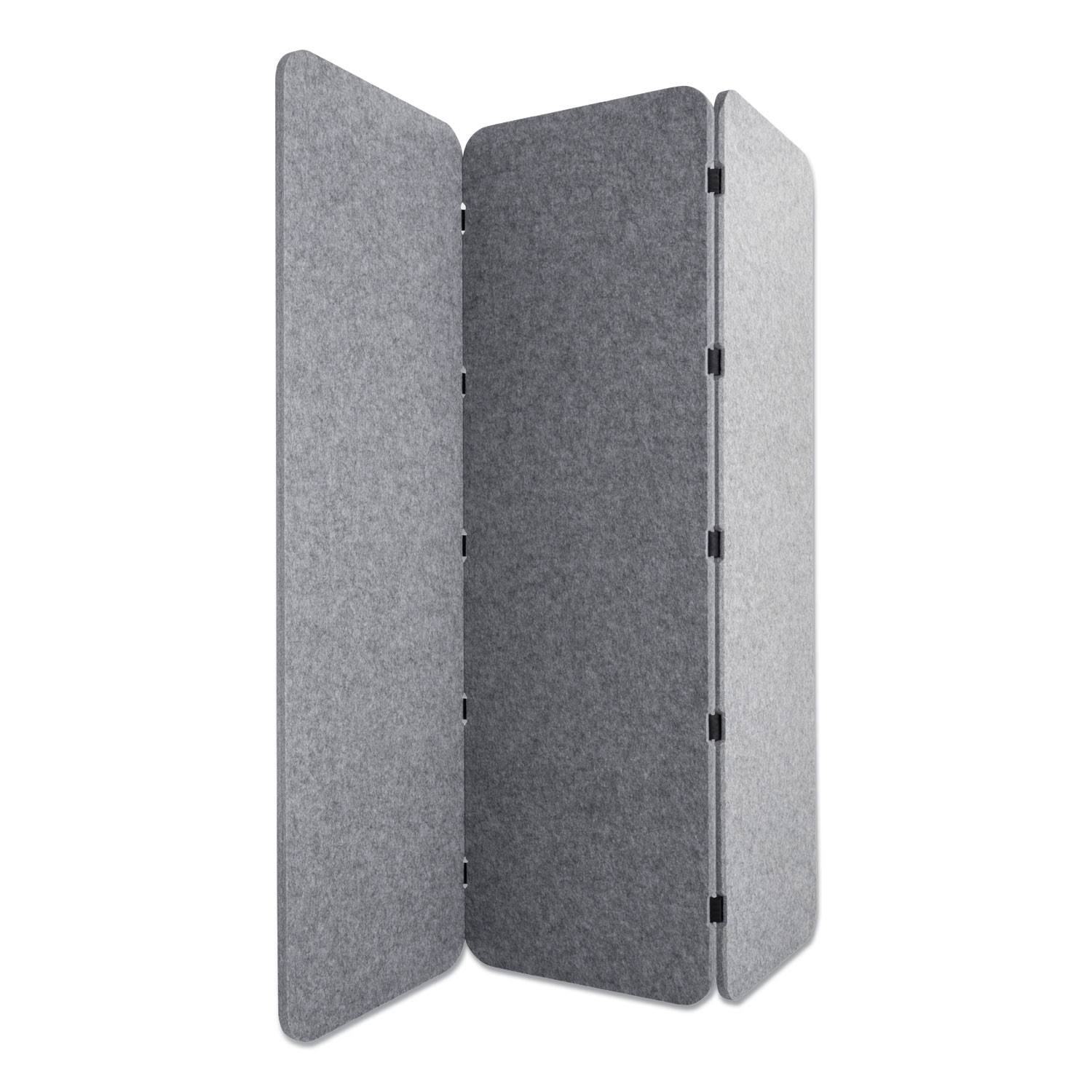 Lumeah Concertina Foldable Sound Reducing Room Divider Privacy Screen 70 x 1 x 70 Polyester Gray