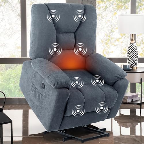 Power Lift Recliner Chair for Elderly, Massage Lift Recliner with Heat & Vibration